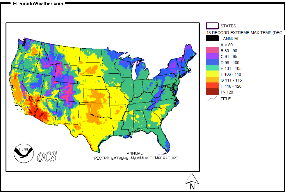 United States Annual Record Extreme Maximum Temperature